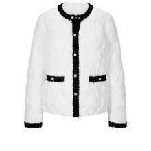 Designer-Steppjacke m. Boucl?, wei?-schwarz Designer-Steppjacke m. Boucl?, wei?-schwarz