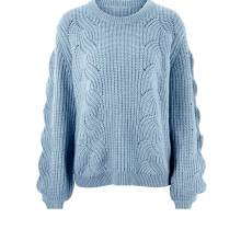 Designer-Grobstrickpullover, hellblau Designer-Grobstrickpullover, hellblau
