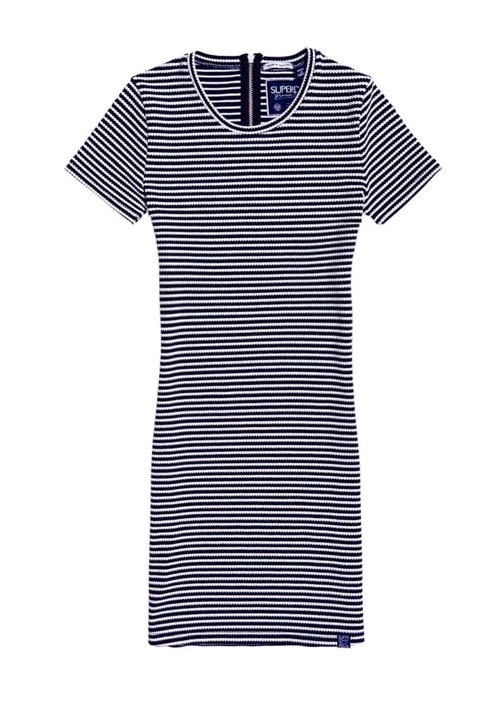 Superdry Damen Kleid Streifenkleid Evie, navy-weiß Superdry Damen Kleid Streifenkleid Evie, navy-weiß