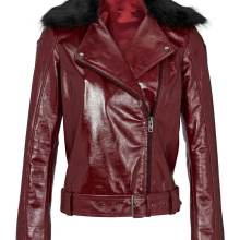 Heine Bikerjacke mit Lackbeschichtung und Kunstpelz bordeaux Heine Bikerjacke mit Lackbeschichtung und Kunstpelz bordeaux