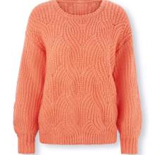 Damen Pullover Strickpullover orange Grobstrick warm Wolle  mandarine meliert Damen Pullover Strickpullover orange Grobstrick warm Wolle  mandarine meliert