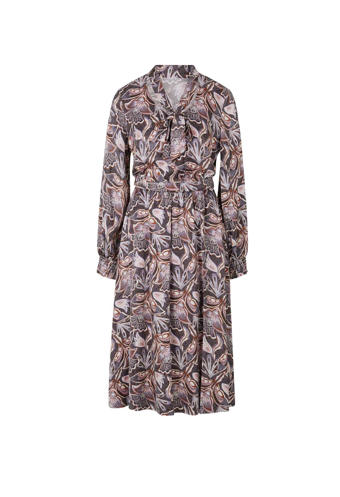 Designer-Druckkleid, graphit-taubenblau Designer-Druckkleid, graphit-taubenblau