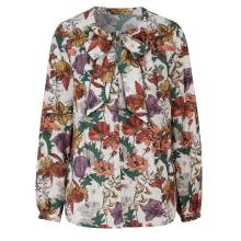 Seiden-Druckbluse, champagner-rostrot Seiden-Druckbluse, champagner-rostrot