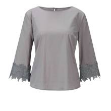 Damen Bluse Tunika Shirt mit 3/4 Ärmel grau Création L Damen Bluse Tunika Shirt mit 3/4 Ärmel grau Création L