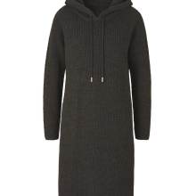 Damen Wollstrickkleid mit Kapuze, graphit Damen Wollstrickkleid mit Kapuze, graphit