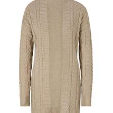 Damen Zopfmuster-Strickjacke, beige-meliert Damen Zopfmuster-Strickjacke, beige-meliert