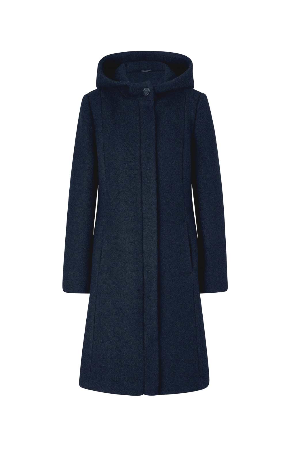 Damen Bouclé-Wollmantel, marine Damen Bouclé-Wollmantel, marine