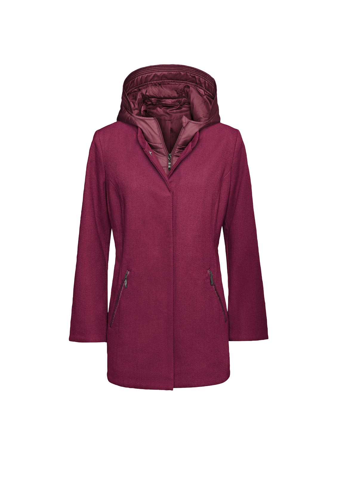 2-in-1-Wolljacke mit Westen-Einsatz, bordeaux 2-in-1-Wolljacke mit Westen-Einsatz, bordeaux