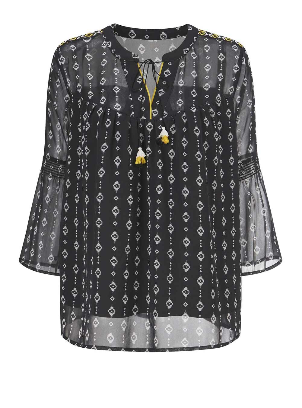 Druckbluse, schwarz-weiß von Witt Weiden Grösse 44 Druckbluse, schwarz-weiß von Witt Weiden Grösse 44