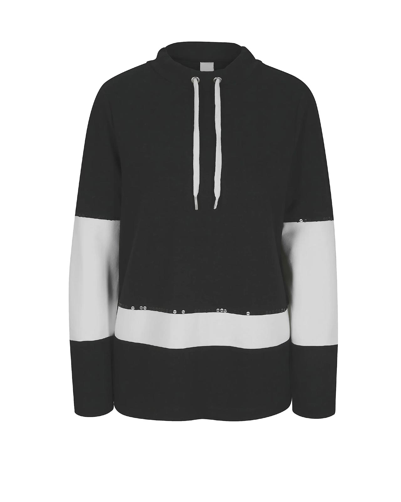 Damen Sweatshirt Pullover Pulli  bestickt Freizeit  Casual schwarz weiß Damen Sweatshirt Pullover Pulli  bestickt Freizeit  Casual schwarz weiß