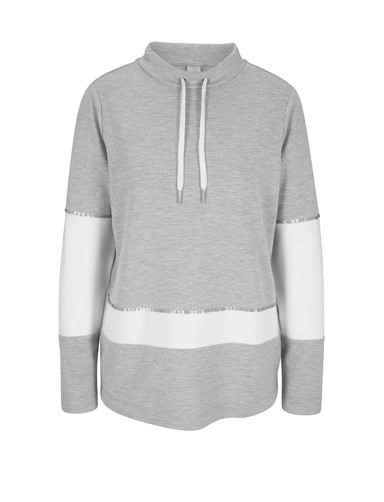 Damen Pullover Sweatshirt Pulli Freizeit Frühling grau Casual bestickt weiß grau Damen Pullover Sweatshirt Pulli Freizeit Frühling grau Casual bestickt weiß grau