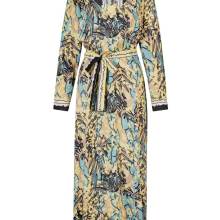 Damen Druckkleid m. Gürtel, beige-zitrone Damen Druckkleid m. Gürtel, beige-zitrone