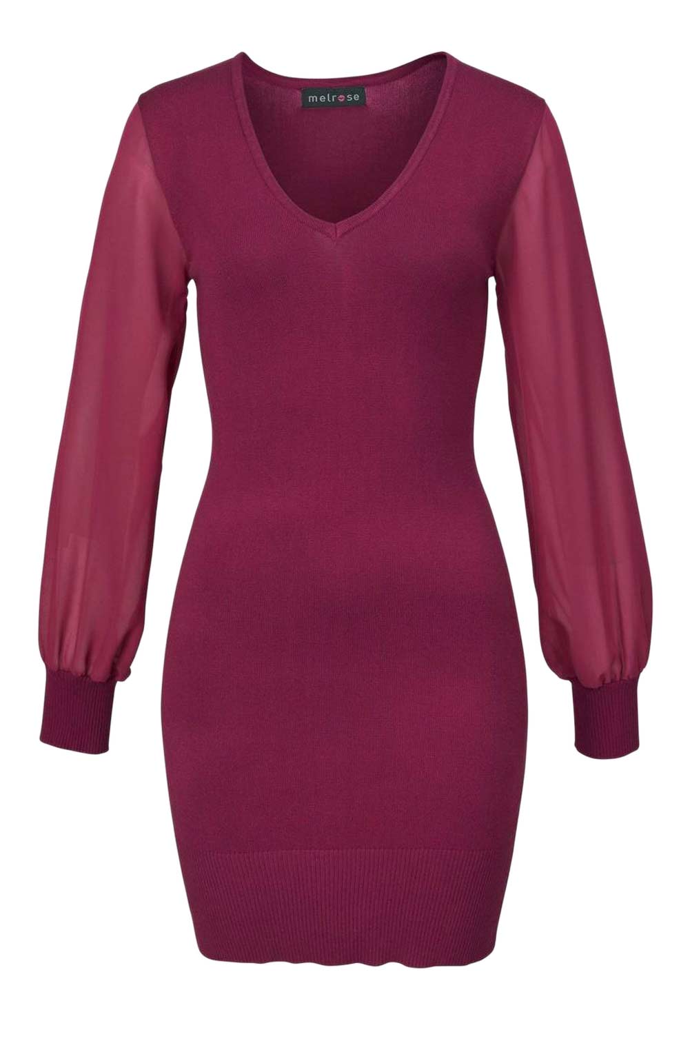 Kleid Strick Pulloverkleid bordeaux Kleid Strick Pulloverkleid bordeaux