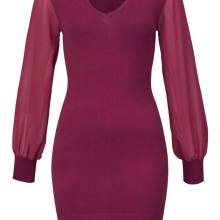 Kleid Strick Pulloverkleid bordeaux Kleid Strick Pulloverkleid bordeaux