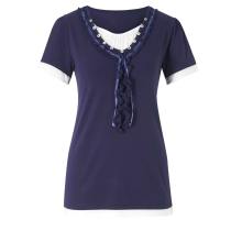 Damen Shirt, nachtblau-ecru Damen Shirt, nachtblau-ecru