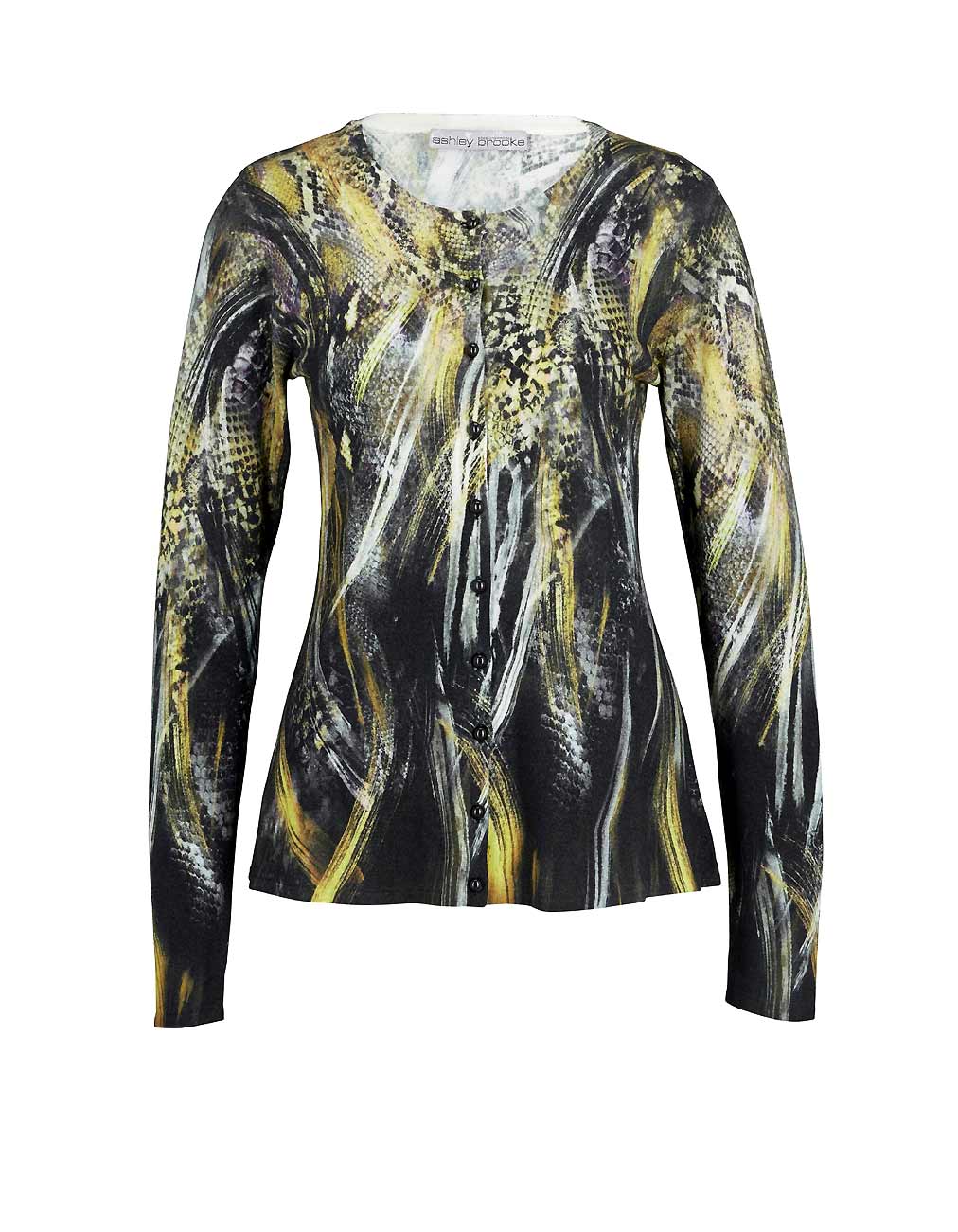 Damen Jacke gestrickt  Cardigan Strickjacke, schwarz-limone Damen Jacke gestrickt  Cardigan Strickjacke, schwarz-limone