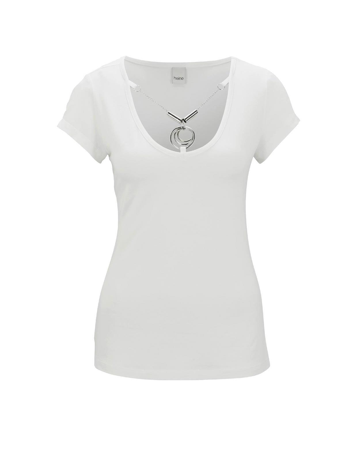 Jerseyshirt m. Schmuckkette, offwhite Jerseyshirt m. Schmuckkette, offwhite