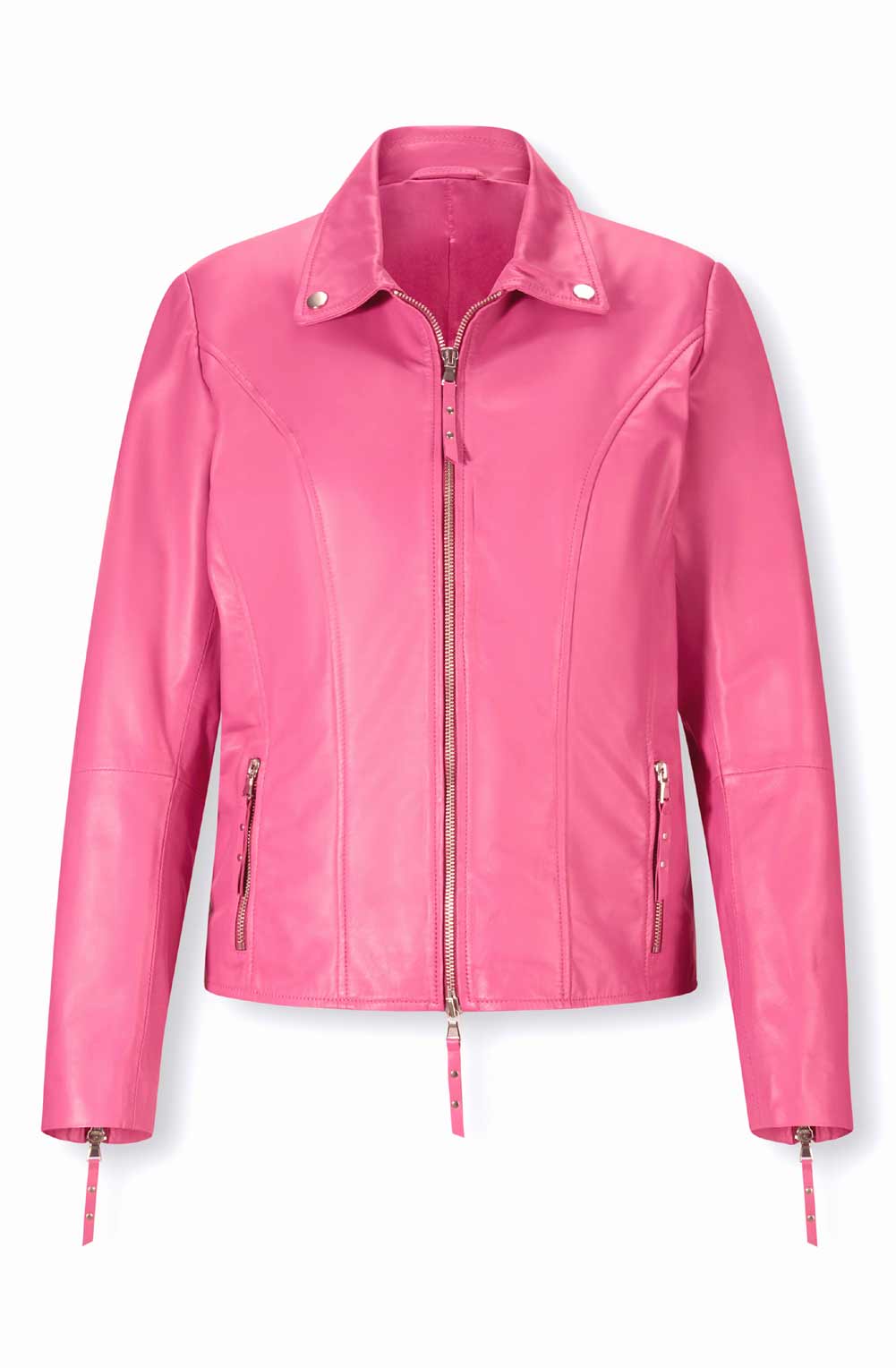Designer-Lammnappa-Lederjacke, pink Designer-Lammnappa-Lederjacke, pink