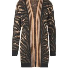Damen Strickjacke Cardigan offene Form Lang  Longstrickjacke nougat braun Damen Strickjacke Cardigan offene Form Lang  Longstrickjacke nougat braun