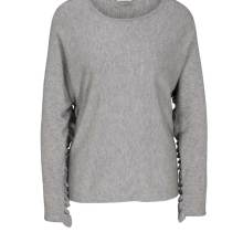 Damen Pullover mit Rüschen, grau Damen Pullover mit Rüschen, grau