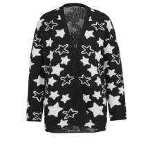 Damen Strickjacke Cardigan von Linea Tesini schwarz-offwhite Damen Strickjacke Cardigan von Linea Tesini schwarz-offwhite
