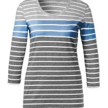 Création L Premium Damen Shirt langarm Streifenshirt Langarmshirt grau-blau Création L Premium Damen Shirt langarm Streifenshirt Langarmshirt grau-blau