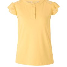 Damen Shirt T-shirt Sommer Kurzarm Urlaub Sonnen gelb mit Spitze  gelb Damen Shirt T-shirt Sommer Kurzarm Urlaub Sonnen gelb mit Spitze  gelb