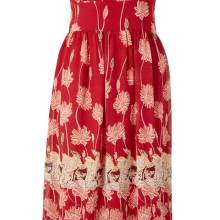 Designer-Blüten-Maxikleid, rot Designer-Blüten-Maxikleid, rot