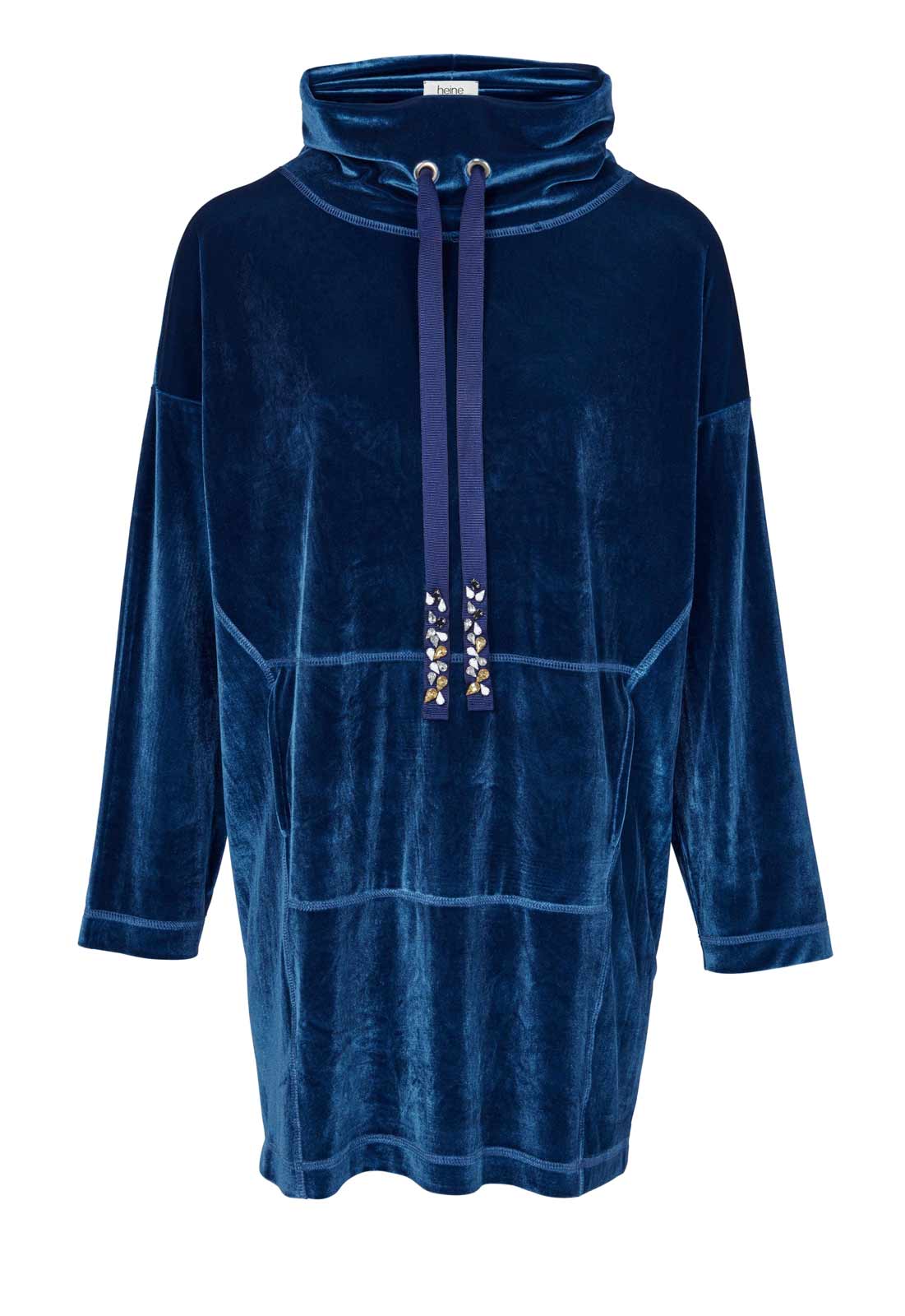 HEINE Damen Designer-Samt-Longshirt-Kleid Blau HEINE Damen Designer-Samt-Longshirt-Kleid Blau
