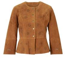 Damen Lederjacke echtes Leder Jacke mit Cut-Outs cognac von Ashley Brooke Damen Lederjacke echtes Leder Jacke mit Cut-Outs cognac von Ashley Brooke