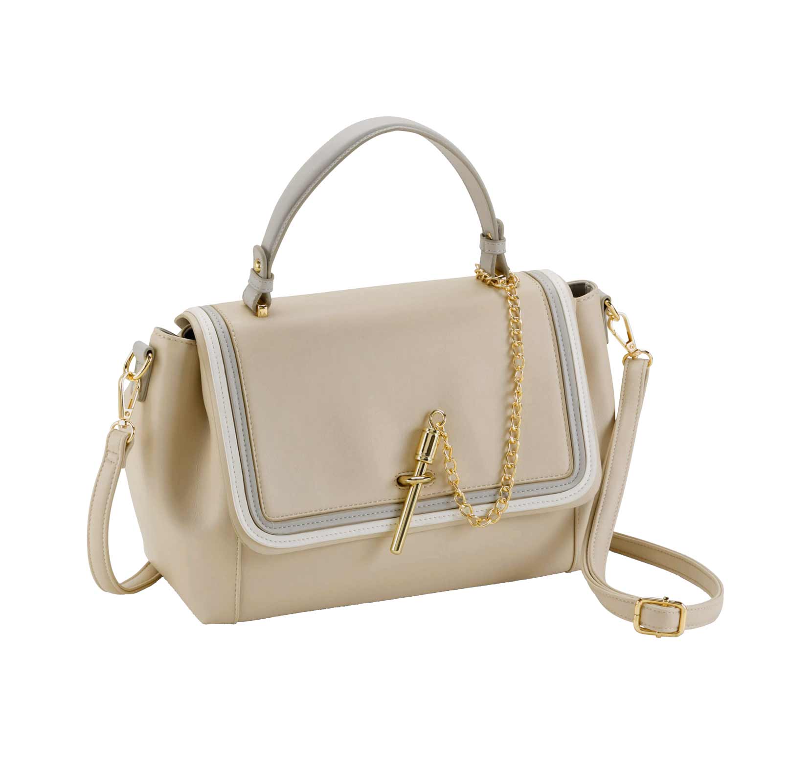 Handtasche m.Ketten-Details, sesam Handtasche m.Ketten-Details, sesam