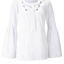 HEINE Damen Designer-Volant-Bluse m. Schnürung Weiß HEINE Damen Designer-Volant-Bluse m. Schnürung Weiß