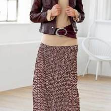 Damen Maxirock burgund elfenbein bedruckt Damen Maxirock burgund elfenbein bedruckt