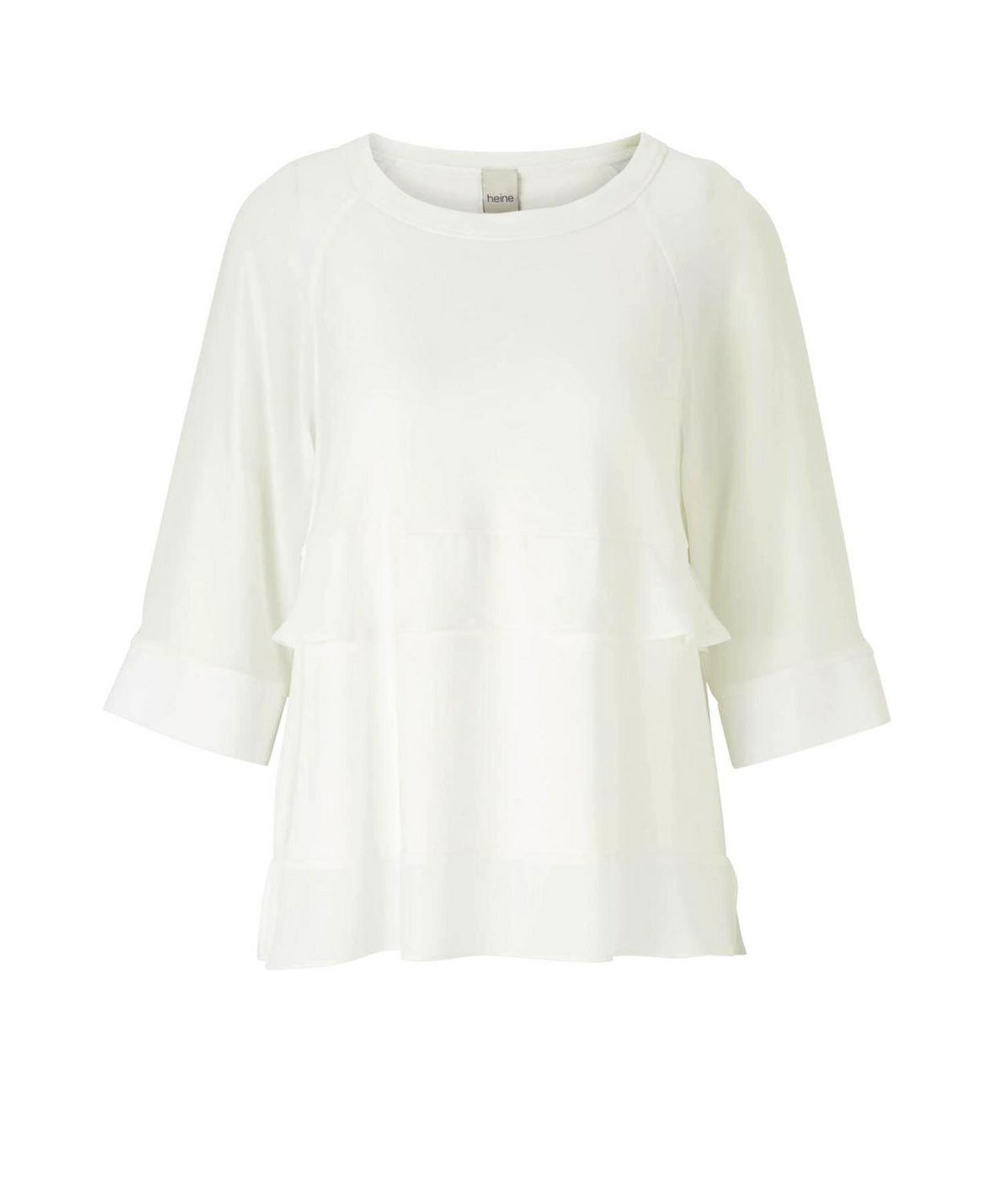HEINE Damen Designer-Shirt m. Volants Offwhite HEINE Damen Designer-Shirt m. Volants Offwhite