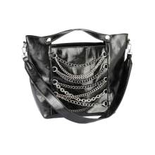 Handtasche m. Kettenapplikation, schwarz Handtasche m. Kettenapplikation, schwarz