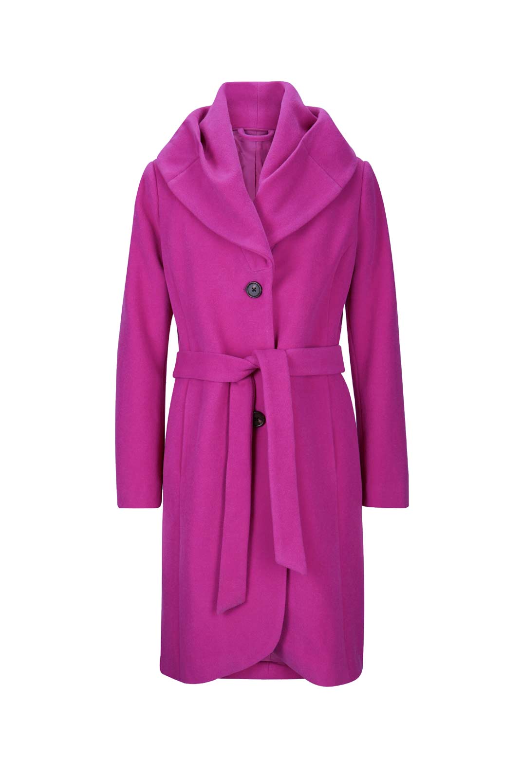 Damen Wollmantel mit Bindegürtel, magenta Damen Wollmantel mit Bindegürtel, magenta