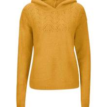 Damen Pullover mit  Kapuze, ocker Damen Pullover mit  Kapuze, ocker