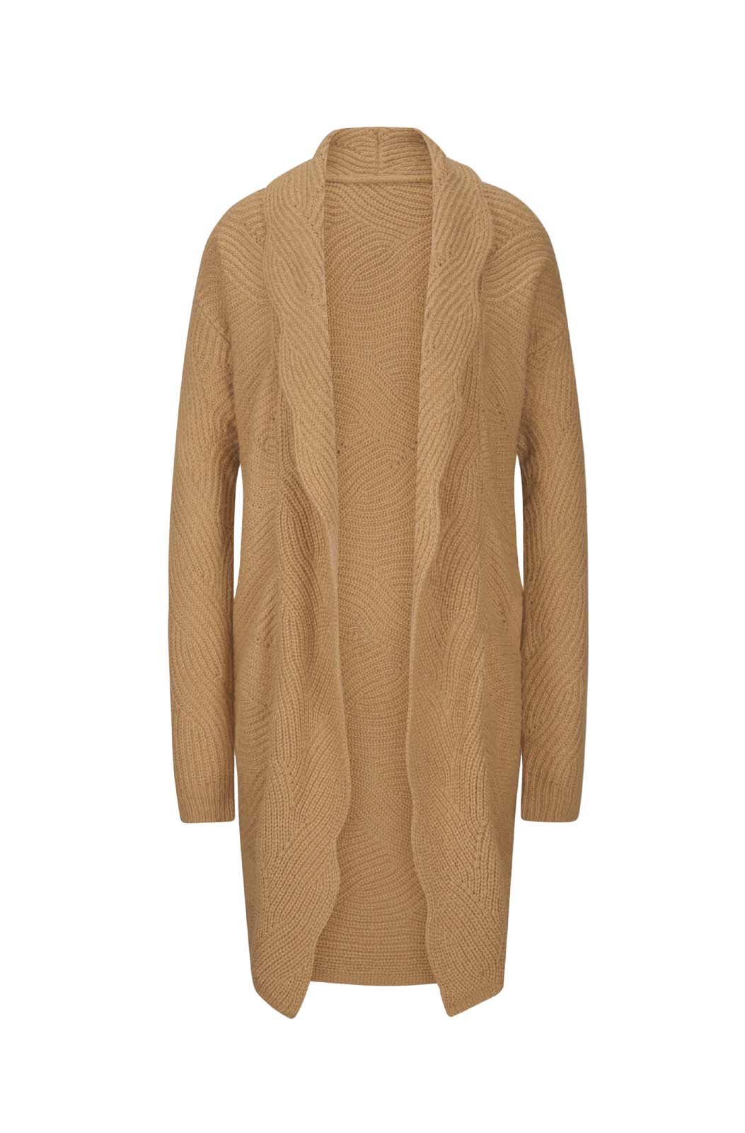 Damen Strukturstrickjacke, camel Damen Strukturstrickjacke, camel