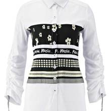 HEINE Damen Hemdbluse Weiß-Schwarz HEINE Damen Hemdbluse Weiß-Schwarz