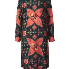 Designer-Druckkleid, terra-schwarz Designer-Druckkleid, terra-schwarz