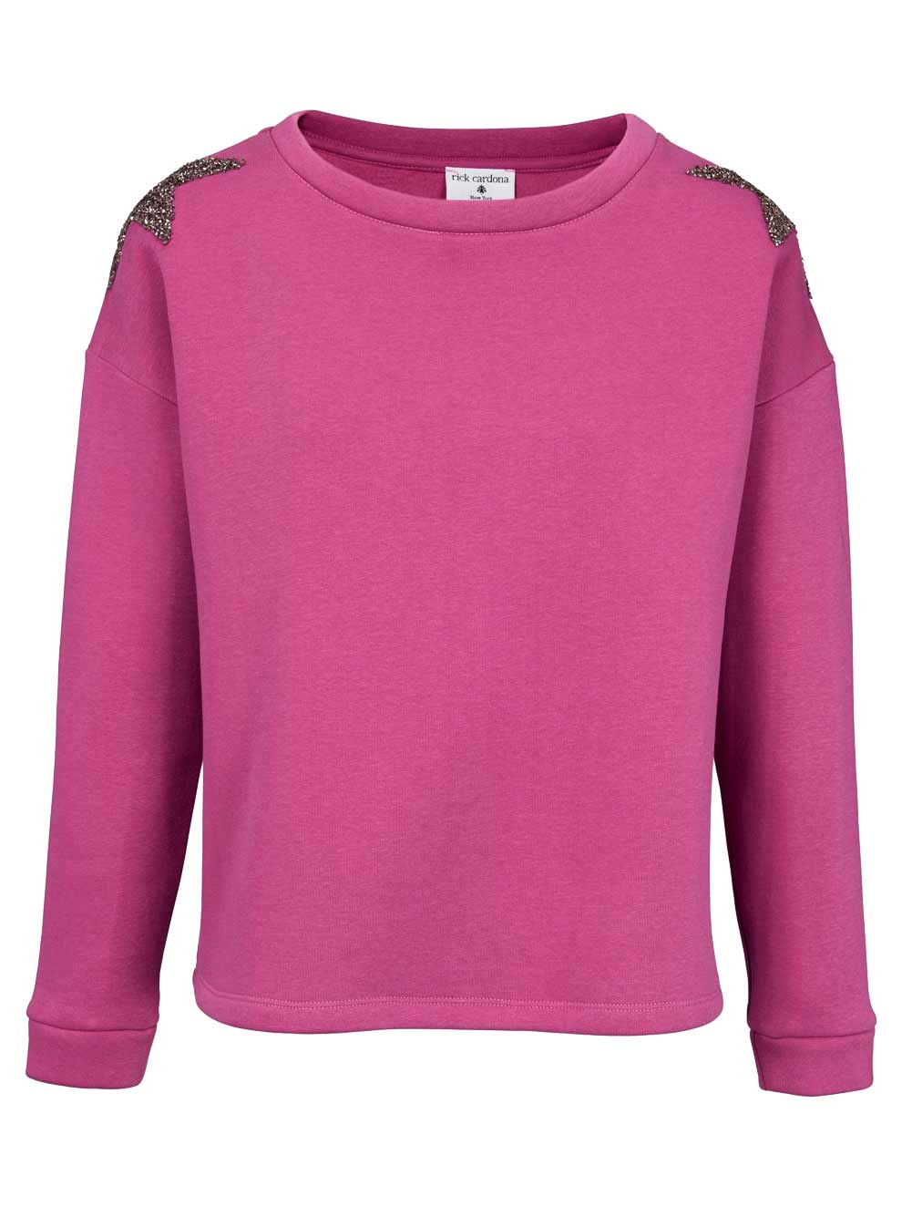 Damen Pullover Pulli Sweatshirt in pink 38 Langarm Baumwolle mit Strass Damen Pullover Pulli Sweatshirt in pink 38 Langarm Baumwolle mit Strass