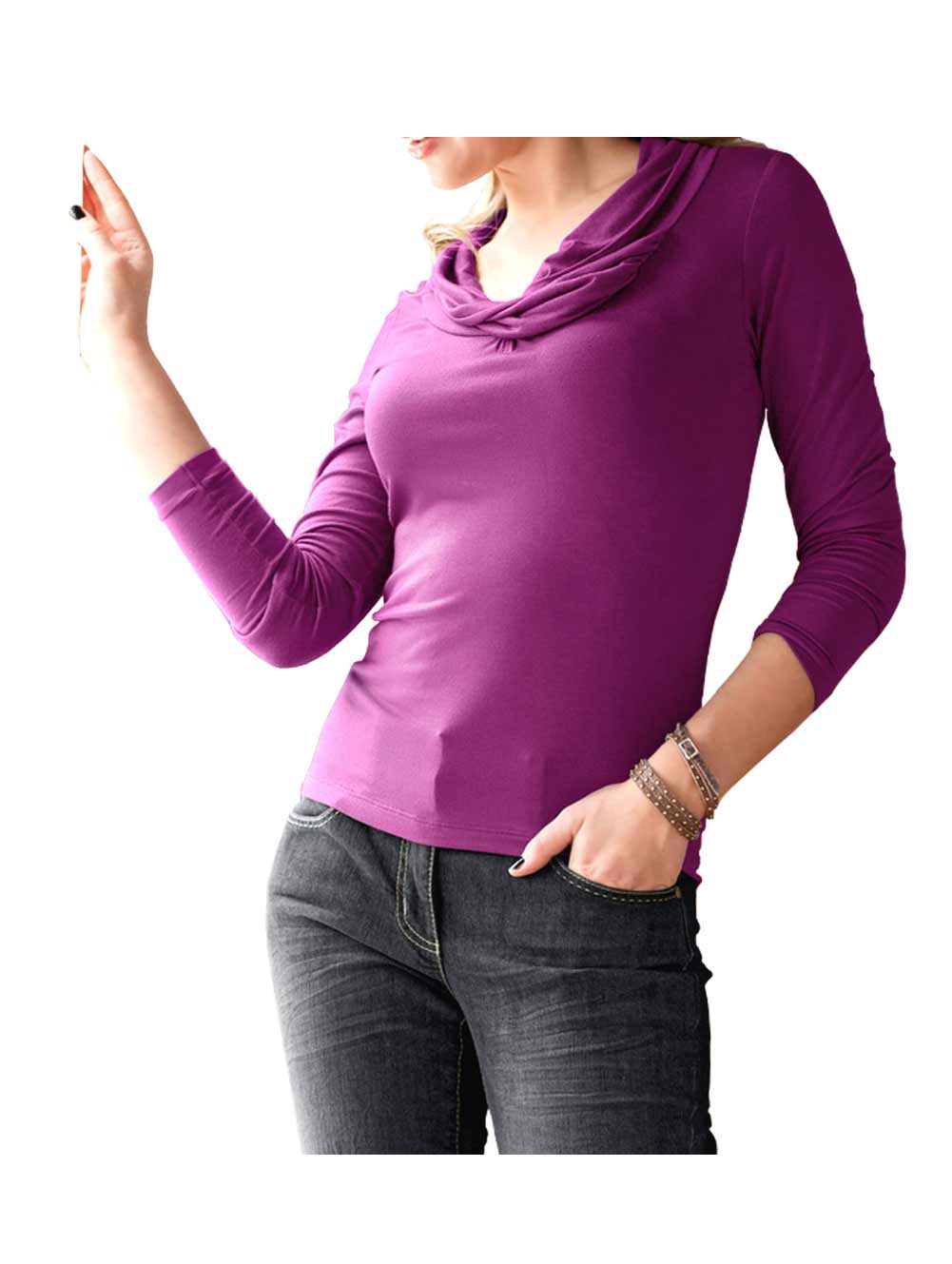 TAMARIS Damen-Rollkragenshirt Fuchsia TAMARIS Damen-Rollkragenshirt Fuchsia