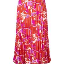 Maxirock 48 Rock lang rot Gummibund  Plissee Faltenrock  Druckrock, bunt Maxirock 48 Rock lang rot Gummibund  Plissee Faltenrock  Druckrock, bunt
