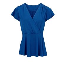 Heine Damen T Shirt Jersey Shirt Wickel Optik Flügelärmel blau Heine Damen T Shirt Jersey Shirt Wickel Optik Flügelärmel blau