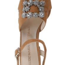 GUIDO MARIA KRETSCHMER Damen Designer-Sandalette m. Strass Cognac GUIDO MARIA KRETSCHMER Damen Designer-Sandalette m. Strass Cognac