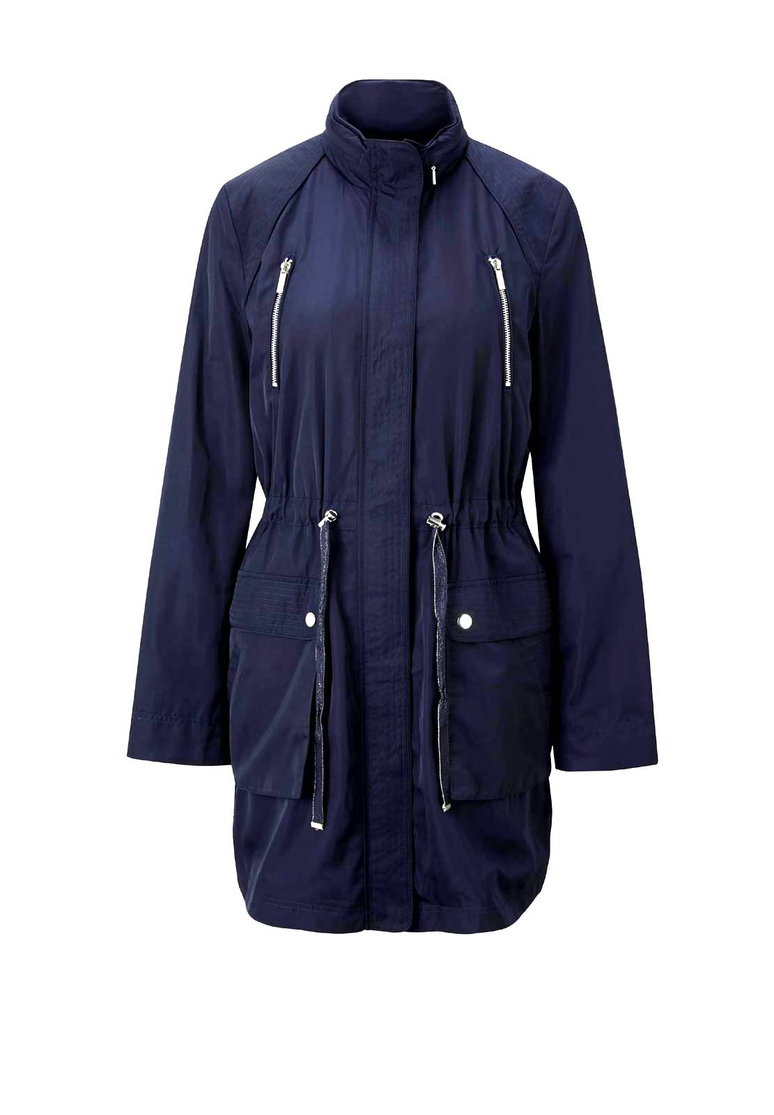 Damen Jacke Übergang Frühling Tunnelzug Anorak Kapuze blau marine Rick Cardona Damen Jacke Übergang Frühling Tunnelzug Anorak Kapuze blau marine Rick Cardona
