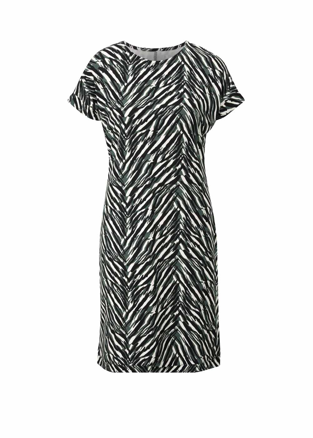 Rick Cardona Damen Kleid Jerseykleid schwarz weiß khaki Rick Cardona Damen Kleid Jerseykleid schwarz weiß khaki