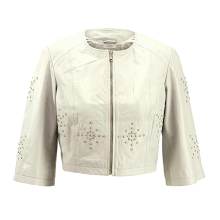 HEINE Damen Designer-Lammnappalederjacke m. Nieten Lederjacke Kurz Hell Creme HEINE Damen Designer-Lammnappalederjacke m. Nieten Lederjacke Kurz Hell Creme