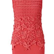 Damen Top 44 Oberteil ärmellos mit Spitze Orange Shirt mit Elasthan neu Damen Top 44 Oberteil ärmellos mit Spitze Orange Shirt mit Elasthan neu