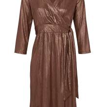 Eventkleid Abendkleid Cocktailkleid Wickelkleid elegant braun metallic V-Neck Eventkleid Abendkleid Cocktailkleid Wickelkleid elegant braun metallic V-Neck